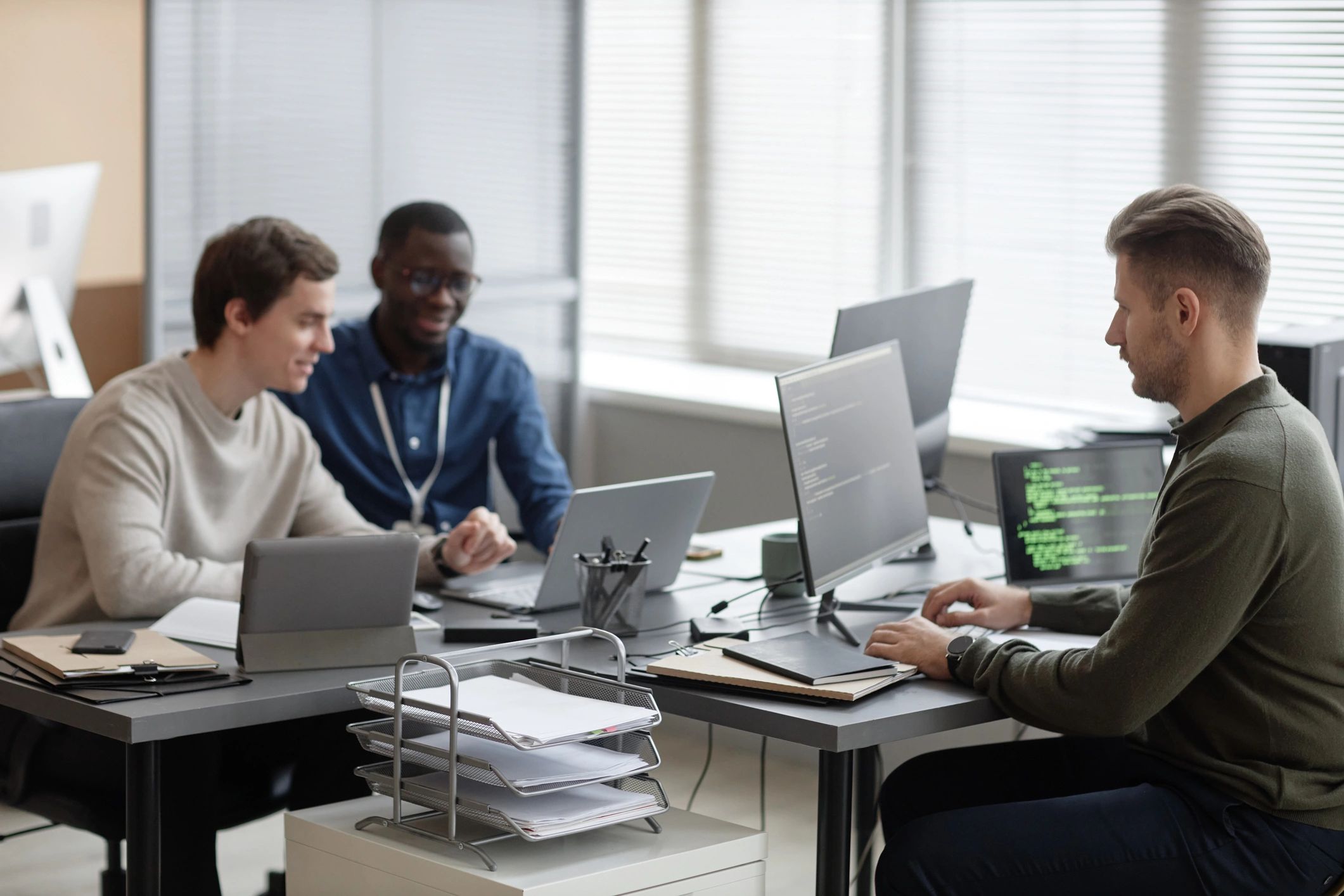Technology team working on enterprise data systems